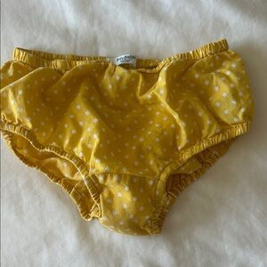 Baby Boden Yellow and White Polka Dot Diaper Cover/bloomer